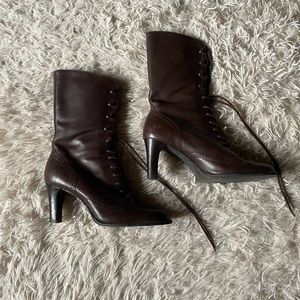 White Mtn. Brown Faux Leather Lace-up Boots